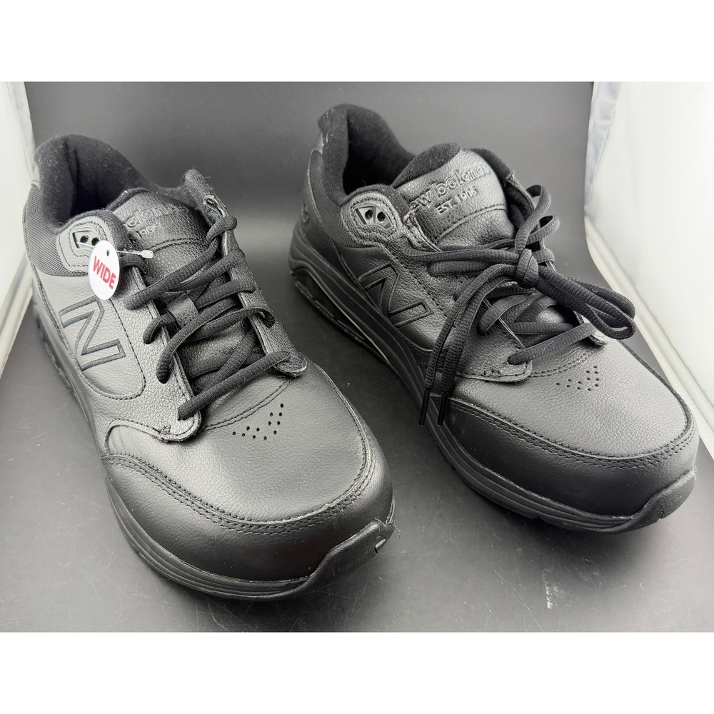 New Balance 928v3 Black Leather Walking Shoes-MW928BK3, Men 7 6E Extra Wide, NEW